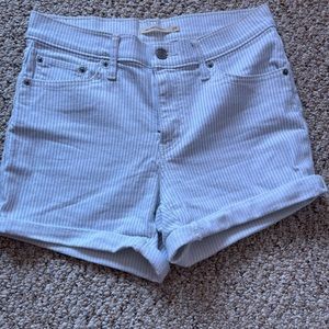 Levi White & Blue Striped Shorts